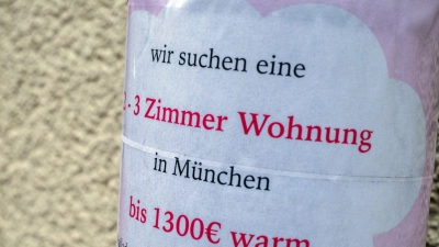 Die hohen Mieten machen vielerorts in Bayern die Wohnungssuche zum Problem - insbesondere ärmere Menschen leiden unter den hohen Mietkosten im Freistaat. (Symbolbild) (Foto: Peter Kneffel/dpa)