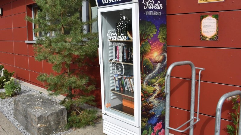 Ein Bücherkühlschrank, den alle nutzen können, steht vor dem Friedrich-Oberlin-Kindergarten in Neustadt. (Foto: Ute Niephaus )