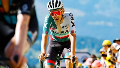 Radprofi Lennard Kämna steigt aufgrund einer Erkältung bei der Tour de France vor der 16. Etappe aus. (Foto: Roth/dpa)