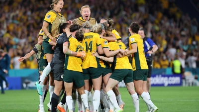 Australiens Fußballerinnen stehen im WM-Halbfinale. (Foto: Tertius Pickard/AP/dpa)