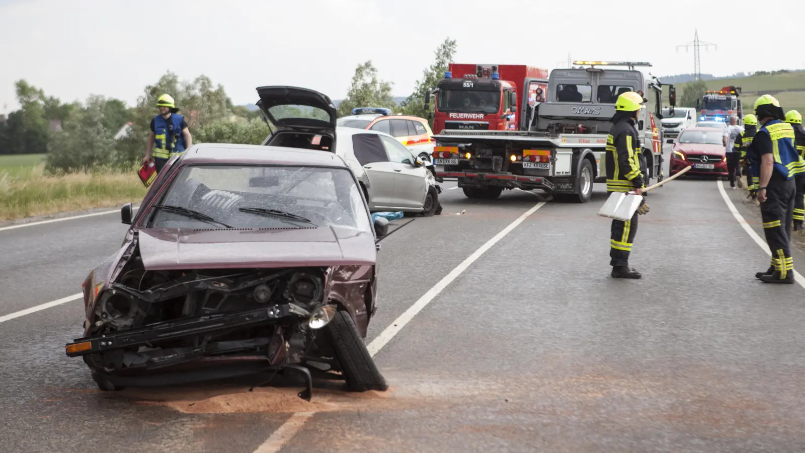 Bei einem Unfall auf der B13 nahe Lehrberg wurde ein 95-Jähriger verletzt. (Foto: NEWS5/Desk)