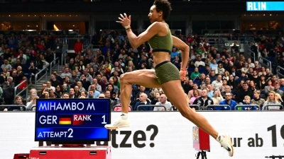 Holte sich beim Istaf Indoor in Berlin den Sieg: Malaika Mihambo. (Foto: Soeren Stache/dpa)