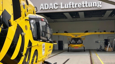 So ähnlich könnte der künftige Hangar für den Rettungs-Volocopter der ADAC Luftrettung in Dinkelsbühl im kommenden Jahr aussehen. (Fotomontage: ADAC-Luftrettung)