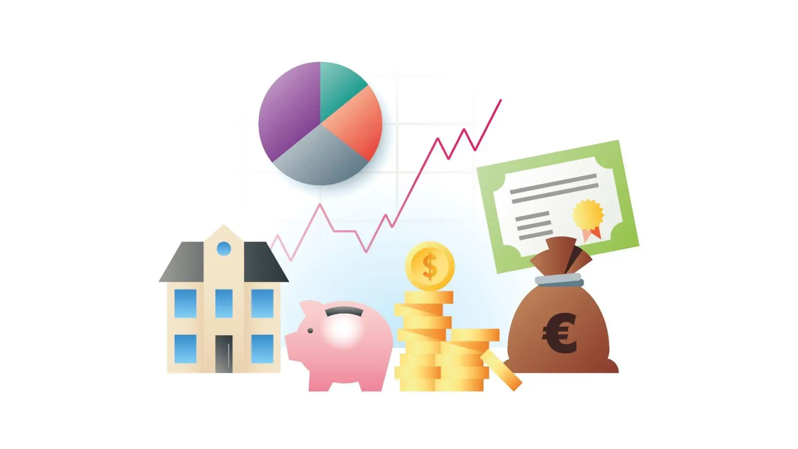 Anleihen, Immobilien, Aktien: Mischfonds investieren in verschiedene Anlageklassen, um die Risiken zu streuen. (Foto: dpa-infografik GmbH/dpa-tmn)