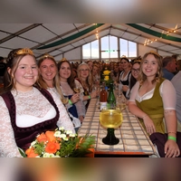 Weinprinzessin Anne Markert (links) eröffnete im Beisein vieler Hoheiten das 40. Weigenheimer Weinfest. (Foto: Gerhard Krämer )