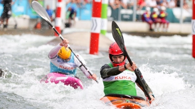 Auf der Augsburger Kanuslalom-Strecke fanden schon oft internationale Wettkämpfe statt. (Archivbild) (Foto: Christian Kolbert/Kolbert-Press/dpa)