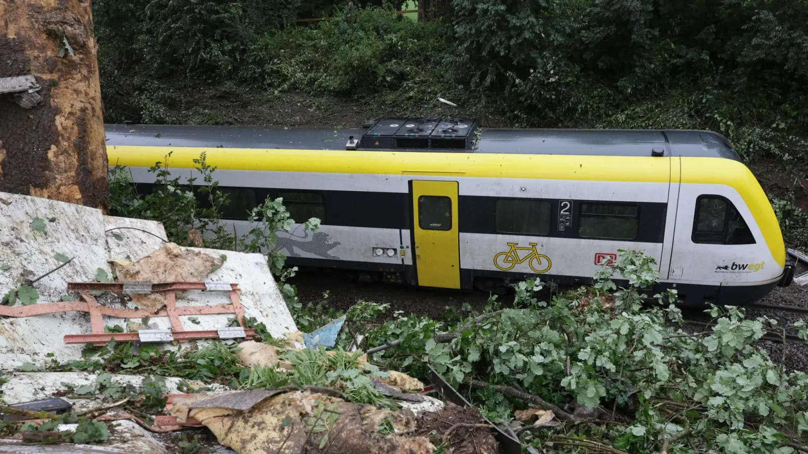 Der Zug entgleiste bei Riedlingen. (Foto: Thomas Warnack/dpa)