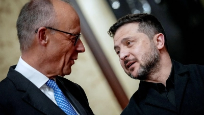 Merz und Selenskyj: Zwischen diese beiden passt im Moment kein Blatt Papier. (Foto: Kay Nietfeld/dpa)