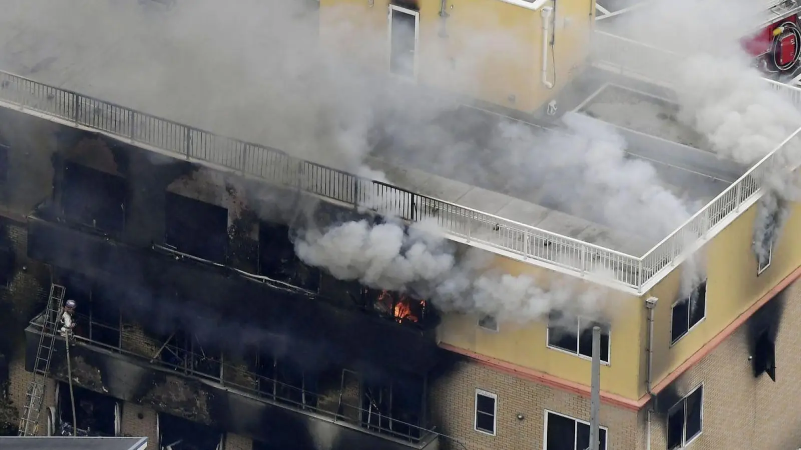 Im Sommer 2019 setzte ein Mann ein japanisches Filmstudio in Brand. (Foto: -/kyodo/dpa)