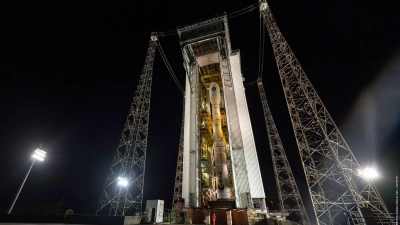 Eine Vega-C-Rakete nahm den Satelliten an Bord. (Foto: J Georget/Esa/dpa)