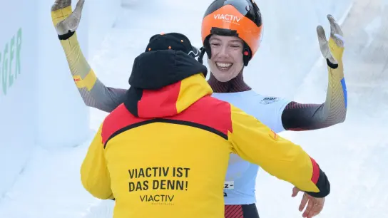 Susanne Kreher siegte bei der Skeleton-WM in St. Moritz. (Foto: Robert Michael/dpa)