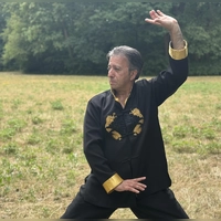 Großmeister Armen Minasjan zeigt eine Qigong-Bewegung: Wer bei dem sanften Training mit Atemübungen mitmachen möchte, kann am Samstag, 1. August, um 10 Uhr in den Ansbacher Stadtgraben kommen.  (Foto: Lara Hausleitner)