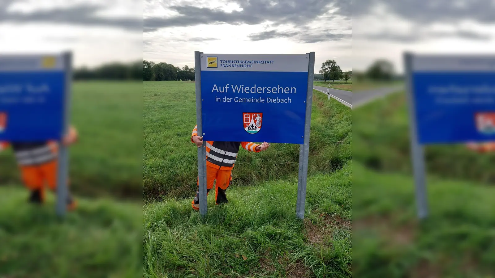 Der Diebacher Gemeindeteil Bellershausen hat ein neues Schild am Ortsende bekommen.<br> (Foto: Andreas Schott)