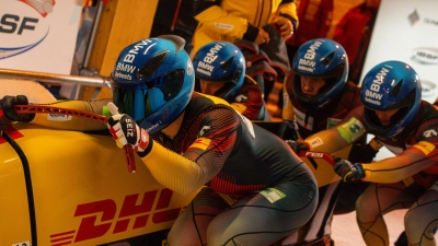 Beim Weltcup in Lillehammer saßen hinter Pilot Francesco Friedrich (von links) die Anschieber Alexander Schaller, Felix Straub und Alexander Schüller im Schlitten. (Foto: BSD)