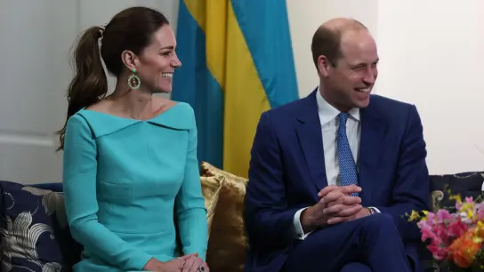Prinz William und Herzogin Kate bei einem privaten Treffen mit dem Premierminister der Bahamas. (Foto: Chris Jackson/PA Wire/dpa)