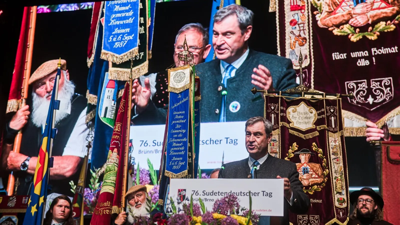 Der bayerische Ministerpräsident Markus Söder (CSU) sprach beim 76. Sudetendeutschen Tag in Brünn (Brno).  (Foto: Uhlíø Patrik/CTK/dpa)