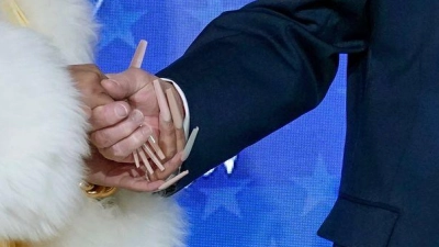 Rapperin Nicki Minaj sagte, sie sei der „wahrscheinlich“ größte Fan des US-Präsidenten. (Foto: Jose Luis Magana/AP/dpa)