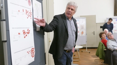 Thomas Rosemann erläutert die „Bepunktung”. (Foto: Helmut Meixner)