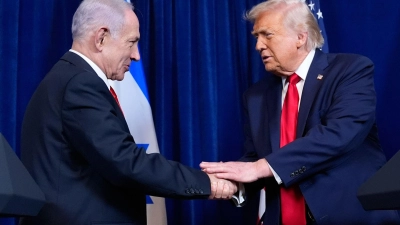 Donald Trump stellt sich dem Szenario einer Festnahme Netajahus in den USA strikt entgegen. (Archivbild) (Foto: Alex Brandon/AP/dpa)