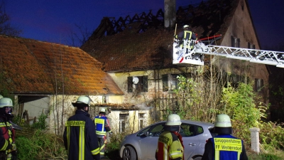 Im Heilsbronner Ortsteil Bonnhof hat es in einem Einfamilienhaus gebrannt.  (Foto: Tizian Gerbing)