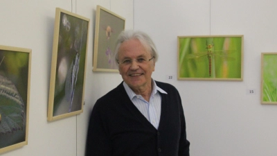 Dr. Klaus Bittner hat für sich im Ruhestand das Fotografieren der Insektenwelt als Faszination entdeckt. Aktuell sind seine Bilder im Brücken-Center zu sehen. (Foto: Robert Maurer)