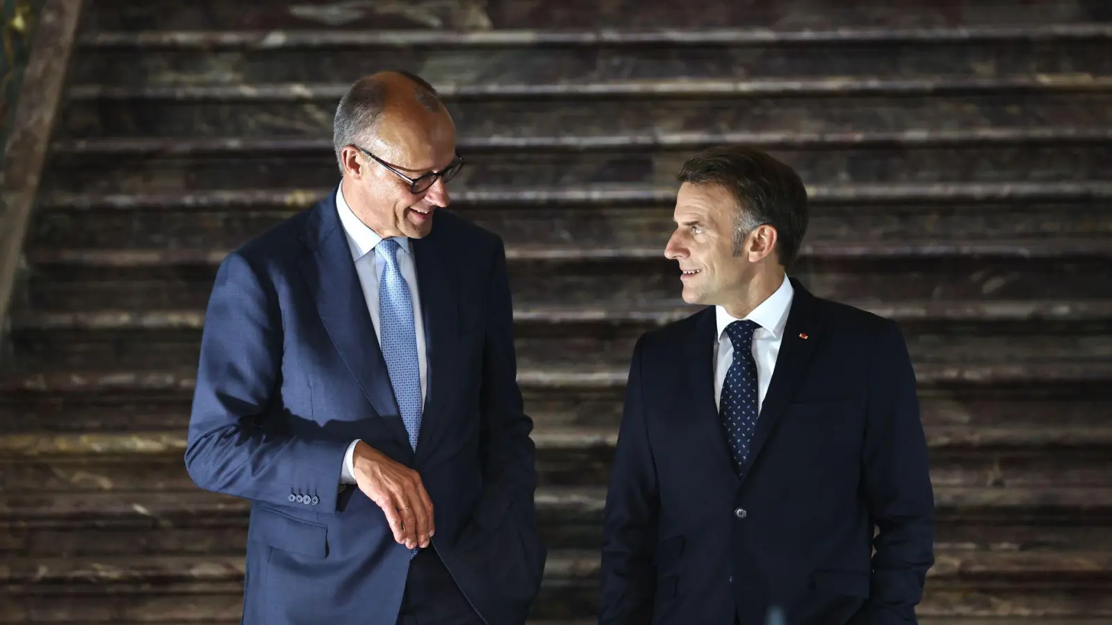 Wollen eine deutsch-französische Einigung finden: Merz und Macron. (Archivbild)  (Foto: Oliver Berg/dpa)