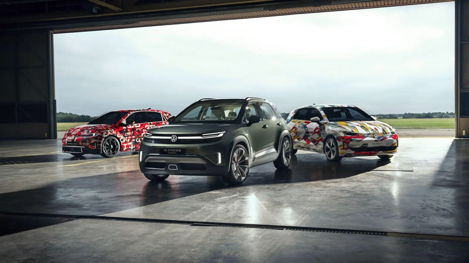 Die neuen elektrischen Volkswagen-Modelle: ID.Polo GTI, ID.Cross und ID.Polo. (Foto: Volkswagen AG/dpa-tmn)