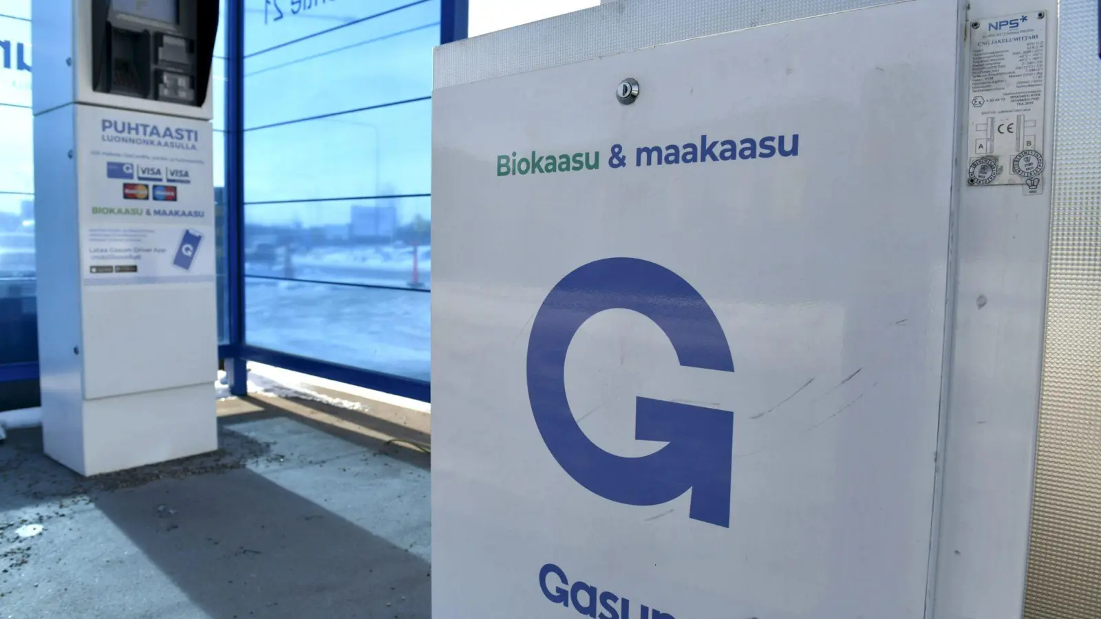 Tankstelle des Energieunternehmens Gasum in Espoo. Russland hat seine Gas-Lieferungen nach Finnland wie angekündigt eingestellt. (Foto: Heikki Saukkomaa/Lehtikuva/dpa)