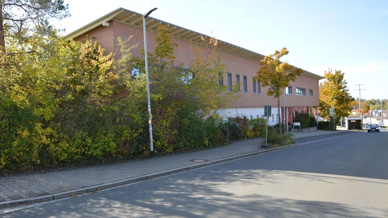 Links, dort wo jetzt noch dichtes Grün zu sehen ist, soll der Erweiterungsbau für die Comenius-Grundschule entstehen.  (Foto: Patrick Lauer)