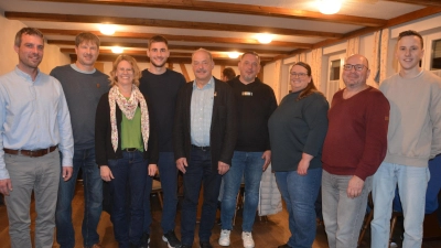 Die Kandidatinnen und Kandidaten der Wähler-Gruppe Wilburgstetten (von links): Christian Zech, Mike Langkammerer, Stefanie Schwarz, Lukas Friedrich, Joachim Goldammer, Steffen Glatter, Kathrin Rathgeb, Walter Schönmeier und Lars Landgraf. (Foto: Peter Tippl)