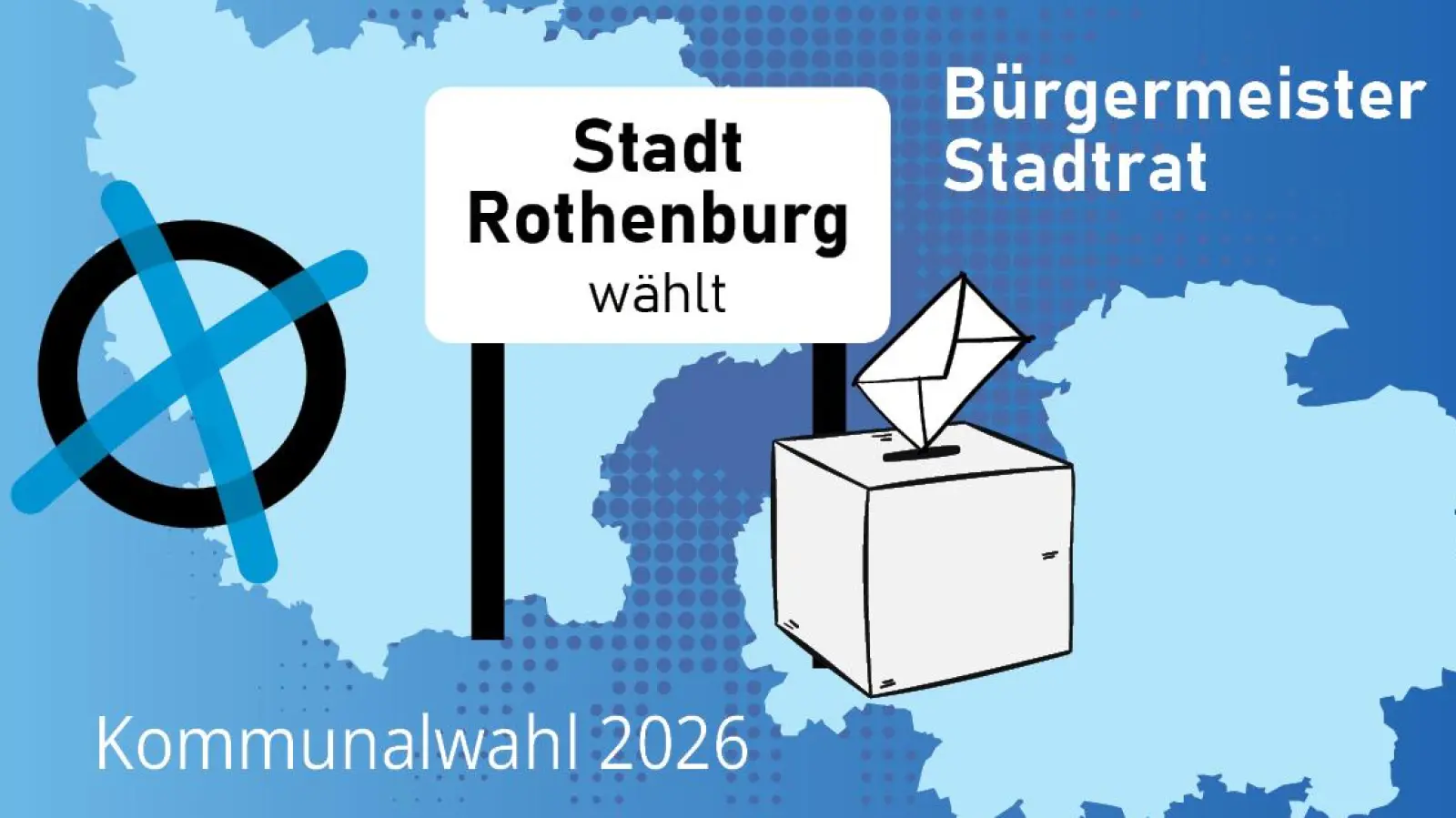 In Rothenburg ob der Tauber findet am 8. März 2026 die Kommunalwahl statt. (Grafik: Susanne Pöhlmann)