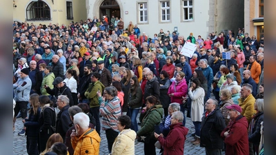 Der Marktplatz war voll. Geschätzt 1200 Menschen kamen, um sich für die Kardiologie und das Krankenhaus einzusetzen.  (Foto: Clarissa Kleinschrot)