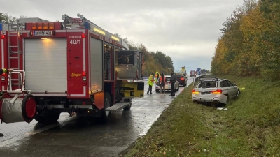 Der Rettungshubschrauber wurde letzten Endes nicht benötigt. (Foto: Feuerwehr Uffenheim)