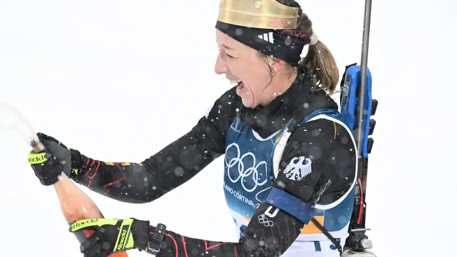 Kann trotz Platz 28 lachen: Franziska Preuß (Foto: Hendrik Schmidt/dpa)