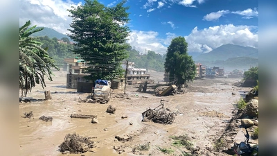 Ein von der Sturzflut betroffenes Gebiet im nepalesischen Distrikt Nuwakot. (Foto: -/RSS via Xinhua/dpa)