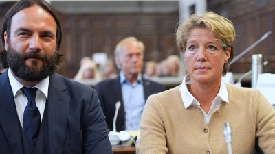 Christina Block bestreitet die Vorwürfe der Anklage. (Foto: Marcus Brandt/dpa pool/dpa)
