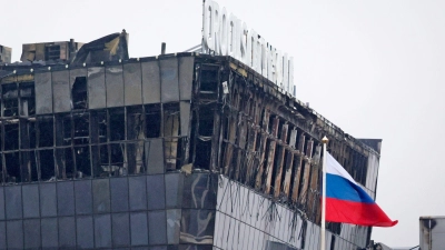Am vergangenen Freitag gab es einen Terroranschlag auf eine Konzerthalle bei Moskau. (Foto: Vitaly Smolnikov/AP/dpa)