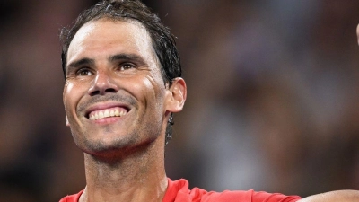 Rafael Nadal steht beim Turnier in Brisbane im Viertelfinale. (Foto: Zain Mohammed/AAP/dpa)