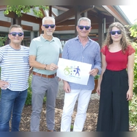 Freuen sich auf viele Besucherinnen und Besucher beim Sommerfest der Lebenshilfe: Karl-Otto Mollwitz, Werner Mönikheim, Dr. Mathias Bender und Corinna Lunz (von links). (Foto: Helmut Meixner)