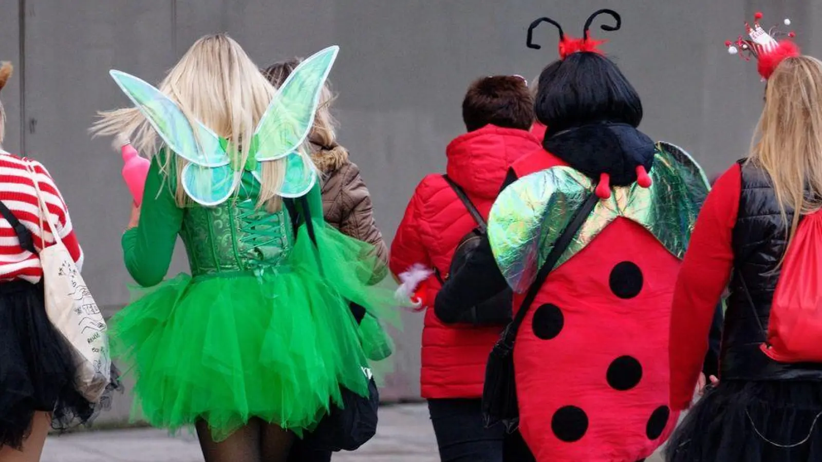 Eine Gruppe verkleideter Menschen ist in Köln unterwegs. Die Karnevalssaison in Deutschland ist wieder voll im Gange. (Foto: Henning Kaiser/dpa)