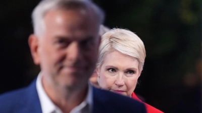 Die AfD mit Leif-Erik holm landete bei der Landtagswahl vor der SPD von Ministerpräsidentin Manuela Schwesig.  (Foto: Marcus Brandt/dpa Pool/dpa)