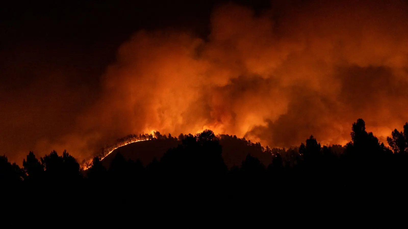 Die Flammen breiten sich in der Nähe des Dorfes Villanueva de Viver in Aragonien aus. (Foto: Lorena Sopêna/EUROPA PRESS/dpa)