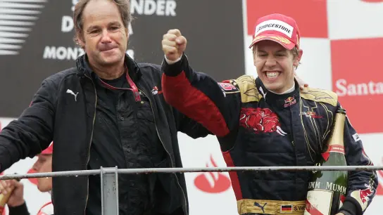 Im Regen von Monza steuert Vettel 2008 den Toro Rosso zu seiner ersten Pole Position und gewinnt sensationell auch das Rennen. (Foto: Felix Heyder/dpa)