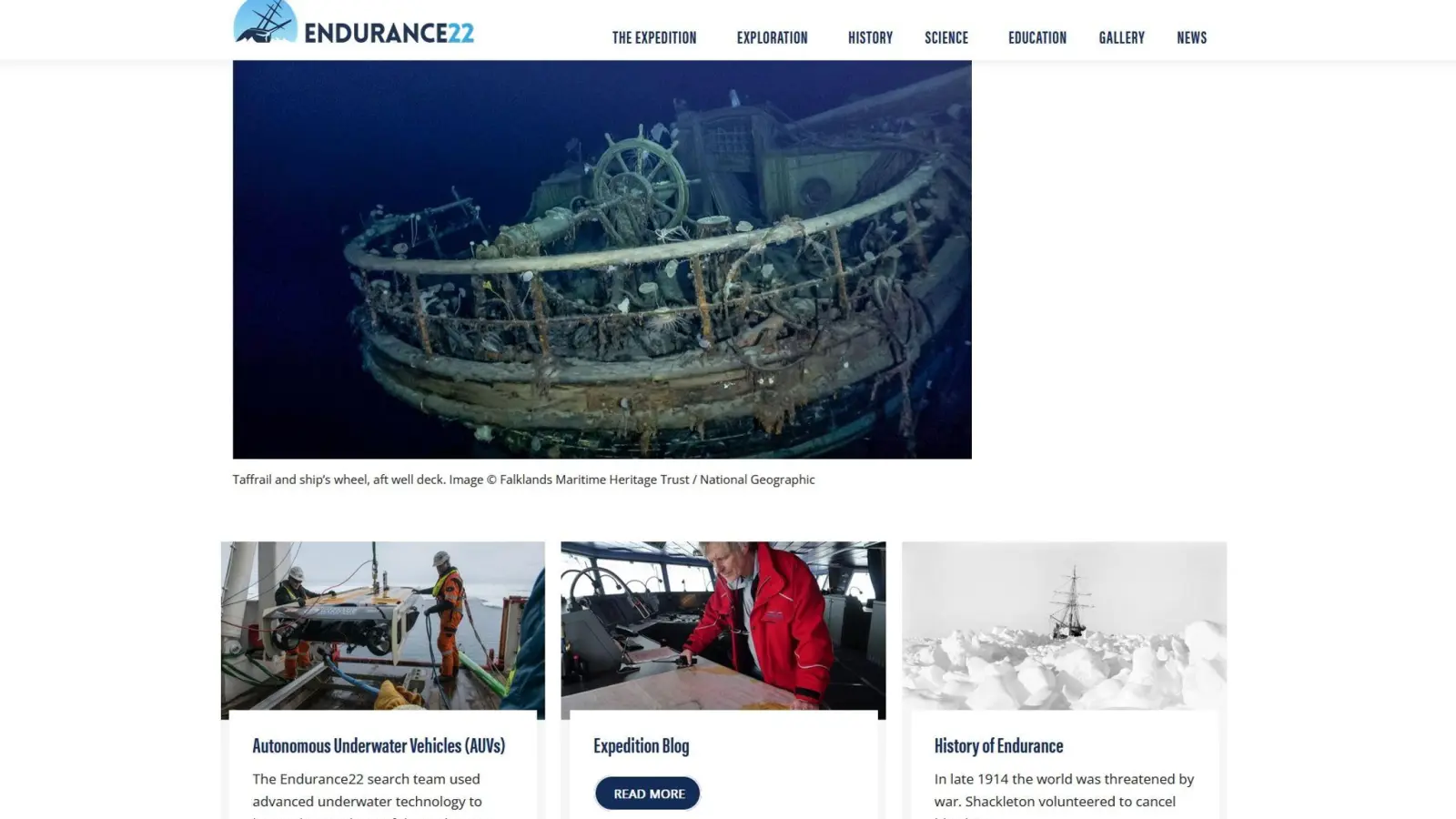 Unterwasser-Blick in die Vergangenheit: Obwohl sie vor mehr als 100 Jahren gesunken ist, macht die „Endurance“ immer noch einen guten Eindruck. (Foto: endurance22.org/dpa-tmn)