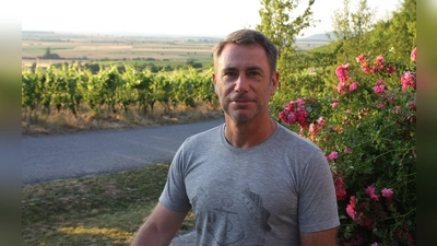 Aus Bali zu Besuch bei der Verwandtschaft in Ippesheim: Auf dem Bild ist Frank Ulf Josten in den Bullenheimer Weinbergen zu sehen, wo er in der Weinparadiesscheune zu Gast war. (Foto: Anna Beigel)