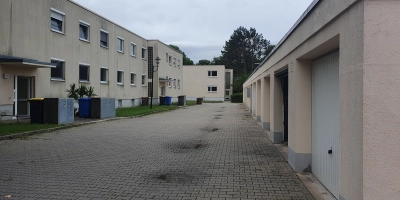 Die Garagen, die zu den LVA-Häusern gehören, müssen für die Landesgartenschau weichen. (Foto: Anna Franck)
