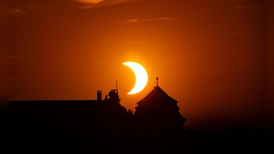 Die partielle Sonnenfinsternis, aufgenommen am Ortsrand von Walkershofen (Simmershofen). (Foto: Reinhard Ott)