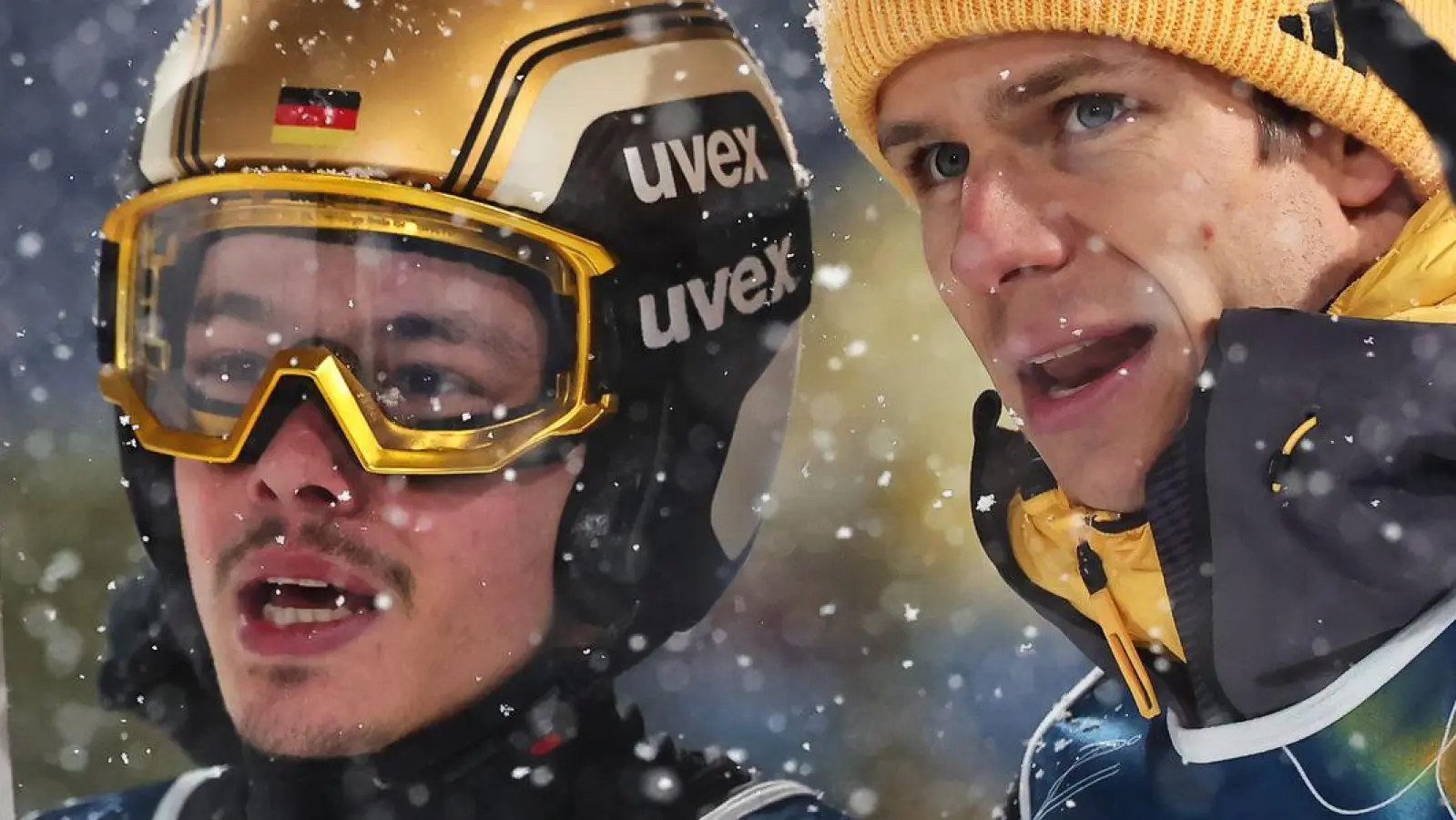 Ihren Olympia-Abschied aus Italien haben sich Philipp Raimund (l) und Andreas Wellinger anders vorgestellt. (Foto: Daniel Karmann/dpa)