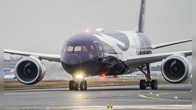 Die Lufthansa schickt zum 100. Jahrestag sechs Jets in einer Sonderlackierung auf die Strecke.  (Foto: Andreas Arnold/dpa)