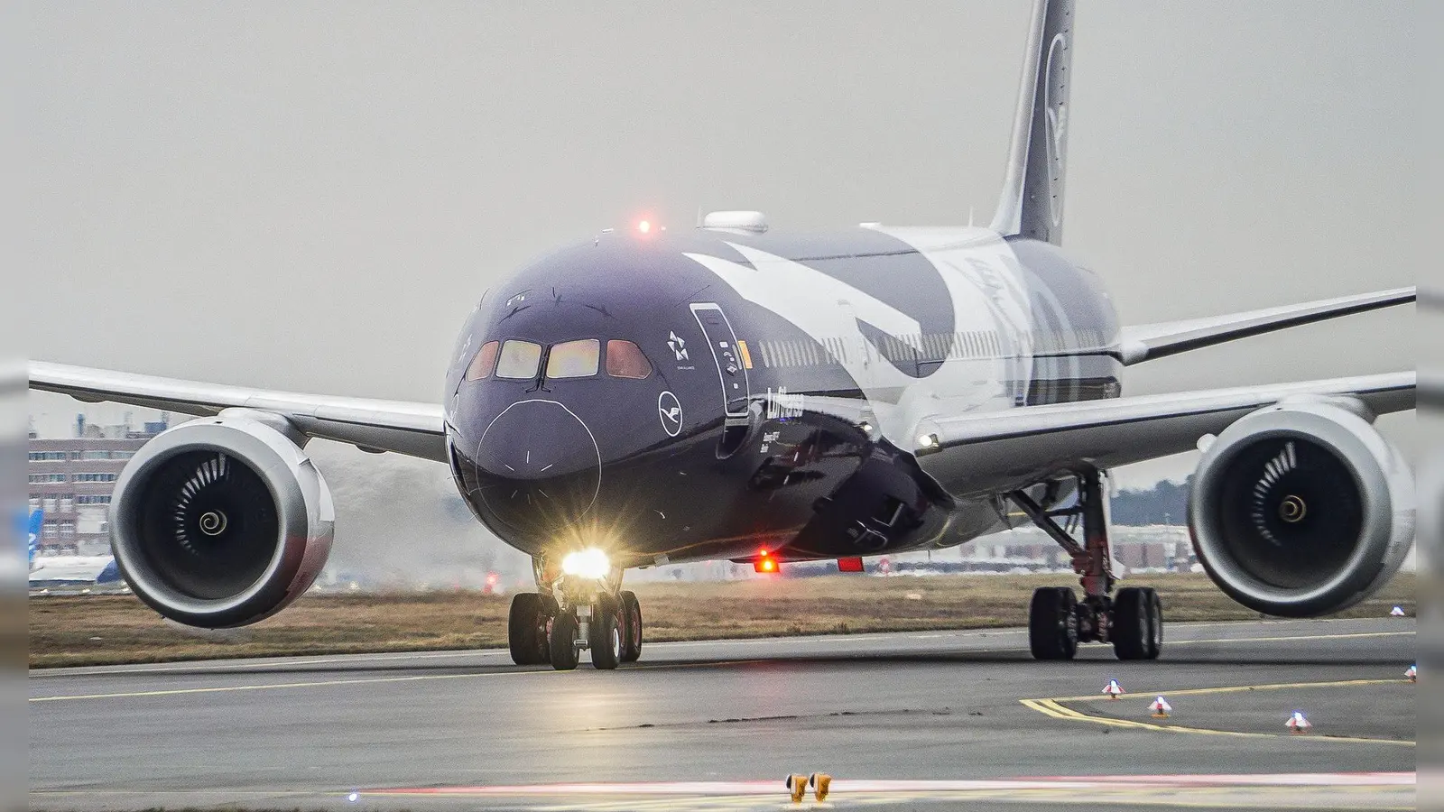 Die Lufthansa schickt zum 100. Jahrestag sechs Jets in einer Sonderlackierung auf die Strecke.  (Foto: Andreas Arnold/dpa)